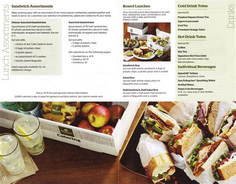 panera bread boxed lunch menu